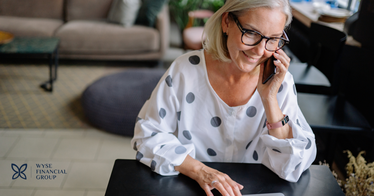 Woman talking on the phone to a financial advisor